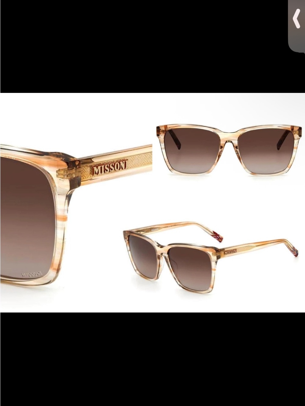 Missoni Transparent Honey Square Sunglasses with Gradient Lenses